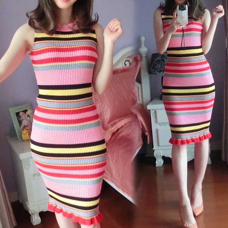 DEAR ROSIE DE FLEURS ミニワンピース S ROBE（レディース ・ イエロー