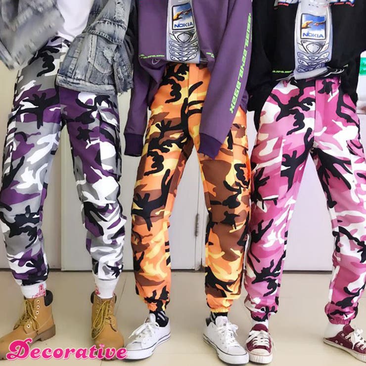 ファンキーなカラーのカモフラージュ柄が目を惹くカーゴパンツ 原宿系 ファッション 品番 Dctw Decorative デコラティブ のレディースファッション通販 Shoplist ショップリスト