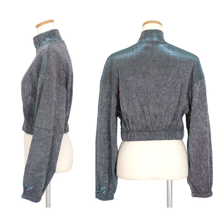 ミラーボールのようなキラキララメのワイドシルエットジップアップブルゾン 原宿系 … | Decorative  | 詳細画像6 