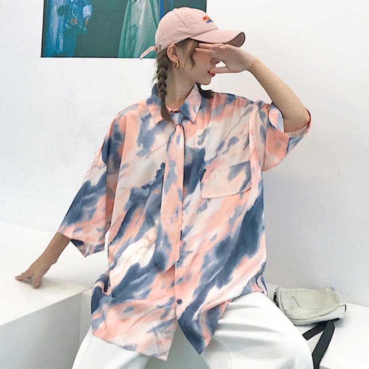 柄シャツ ネクタイ付き 水彩アート風 品番 Dctw Decorative デコラティブ のレディースファッション通販 Shoplist ショップリスト