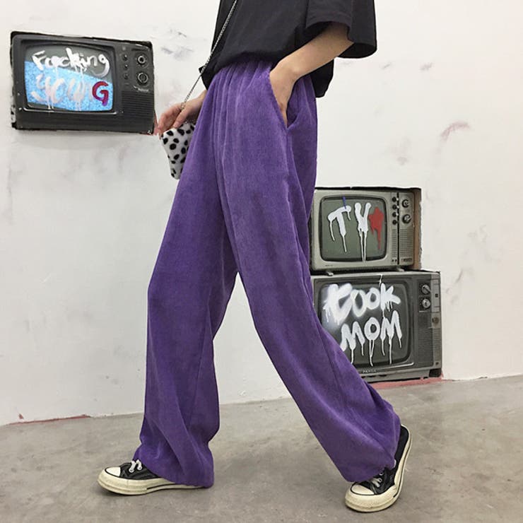 コーデュロイパンツ 裾ドロスト パープル 品番 Dctw Decorative デコラティブ のレディース ファッション通販 Shoplist ショップリスト