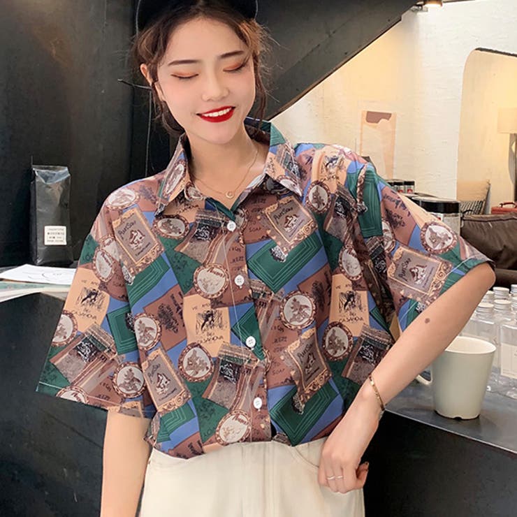 柄シャツ ヴィンテージカード 総柄 品番 Dctw Decorative デコラティブ のレディース ファッション通販 Shoplist ショップリスト