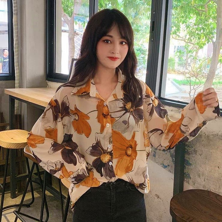 柄シャツ フラワー柄 花柄[品番：DCTW0002614]｜Decorative （デコラティブ）｜レディース｜Shoplist