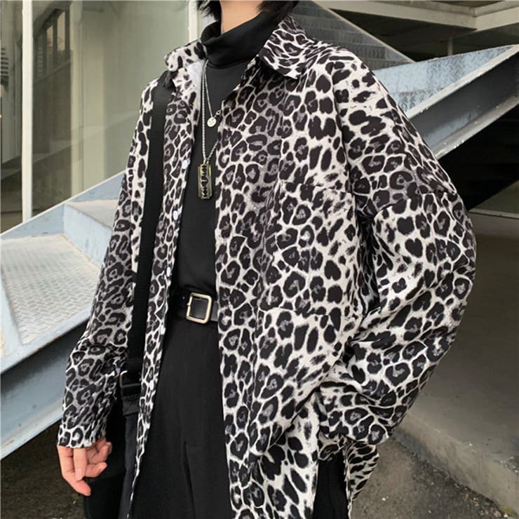 レオパード 豹柄 アニマル柄 総柄 オーバーサイズ ビッグ シャツ  韓国系