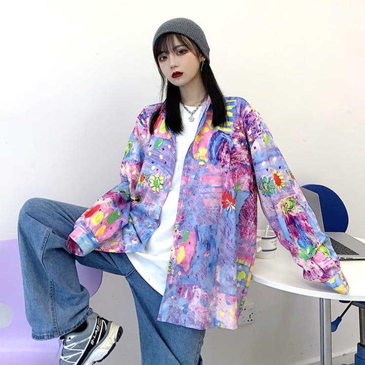 柄シャツ カラフル アート[品番：DCTW0002809]｜Decorative 