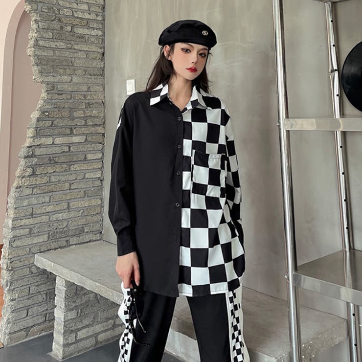 柄シャツ アシンメトリーデザイン ブロックチェック柄 品番 Dctw Decorative デコラティブ のレディースファッション 通販 Shoplist ショップリスト
