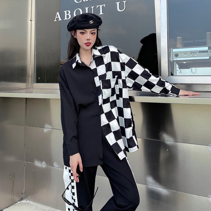 柄シャツ アシンメトリーデザイン ブロックチェック柄 品番 Dctw Decorative デコラティブ のレディースファッション 通販 Shoplist ショップリスト