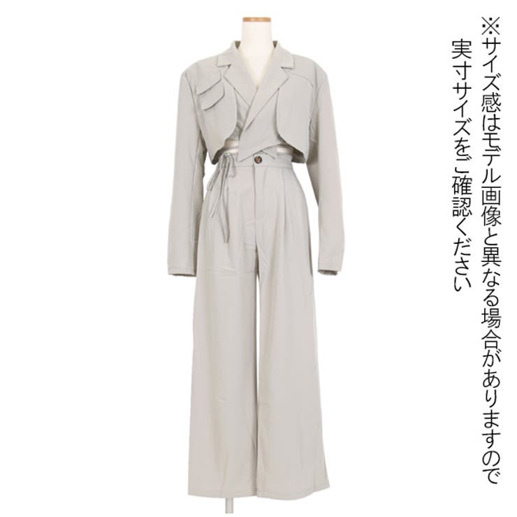 ショート丈ジャケット＆パンツ セットアップ 上下セット[品番