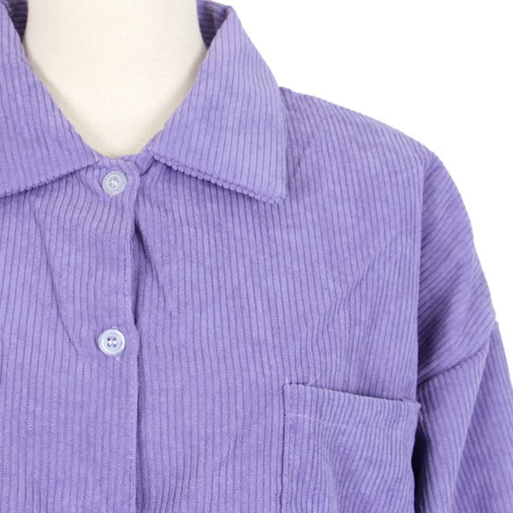 50's harper 長袖シャツ　コーデュロイ　パープル 50's harper 長袖シャツ コーデュロイ パープル トップス