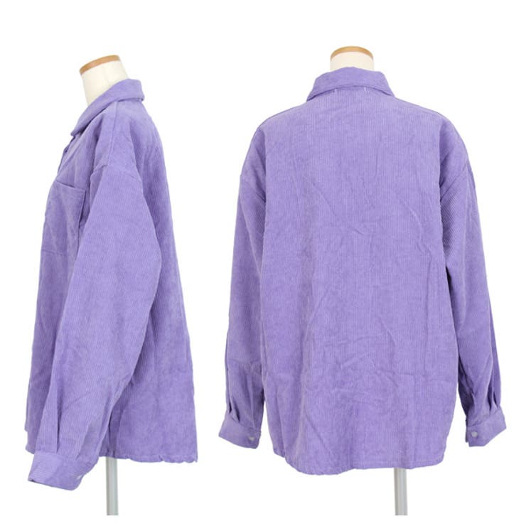 コーデュロイシャツ パープル ビッグシルエット[品番：DCTW0003004