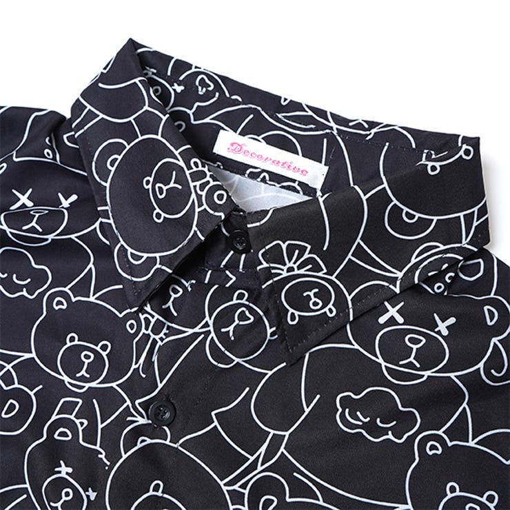 柄シャツ クマクマクマクマクマだらけの総柄半袖シャツ 五分袖 品番 Dctw Decorative デコラティブ のレディースファッション通販 Shoplist ショップリスト