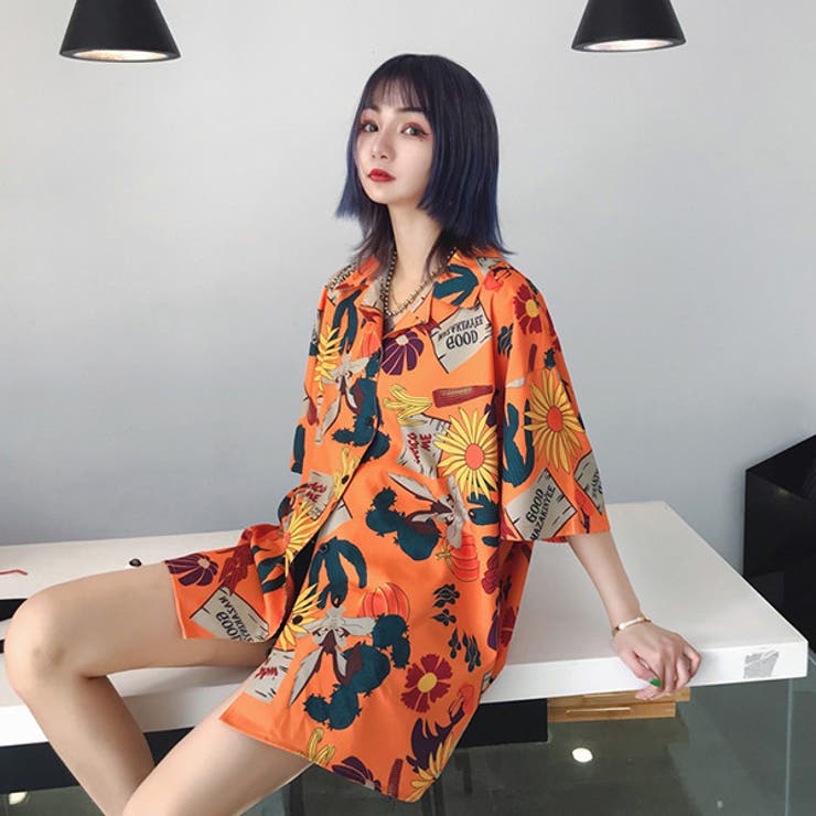 柄シャツ サンフラワー ビッグシャツ | Decorative  | 詳細画像2 