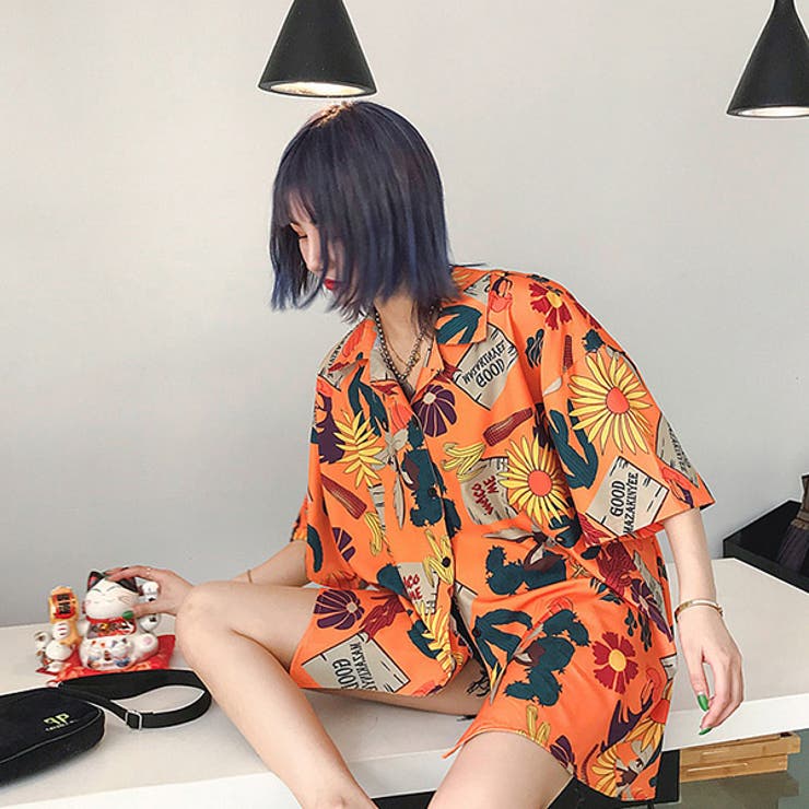 柄シャツ サンフラワー ビッグシャツ | Decorative  | 詳細画像3 