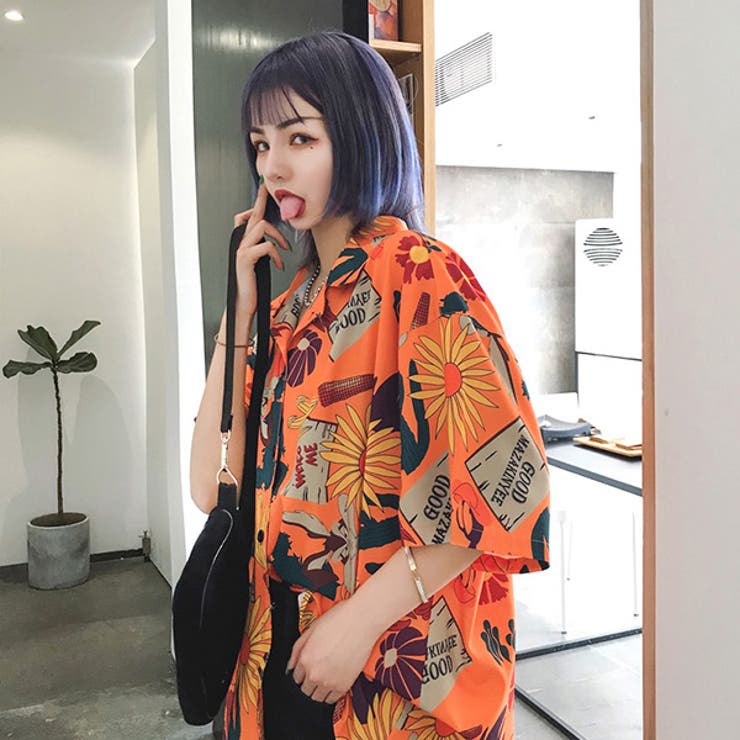 柄シャツ サンフラワー ビッグシャツ | Decorative  | 詳細画像4 