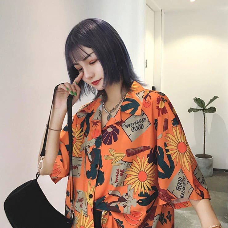 柄シャツ サンフラワー ビッグシャツ | Decorative  | 詳細画像5 