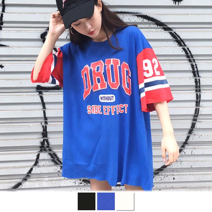 配色スリーブ カレッジロゴがスポーティなビッグシルエットtシャツ 原宿系 品番 Dctw Decorative デコラティブ のレディースファッション通販 Shoplist ショップリスト
