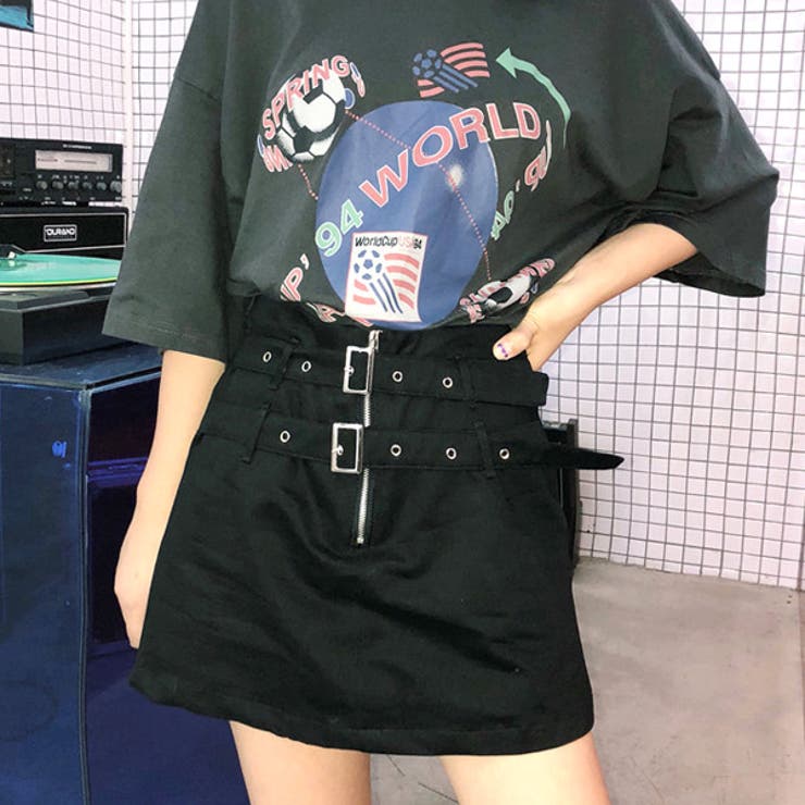 ダブルバックルベルトがハードなフロントジップブラックミニスカート 原宿系 品番 Dctw Decorative デコラティブ のレディースファッション通販 Shoplist ショップリスト