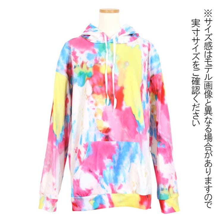 送料無料 店舗 パーカー タイダイ柄 カラフル[品番：DCTW0003591]｜Decorative トップス