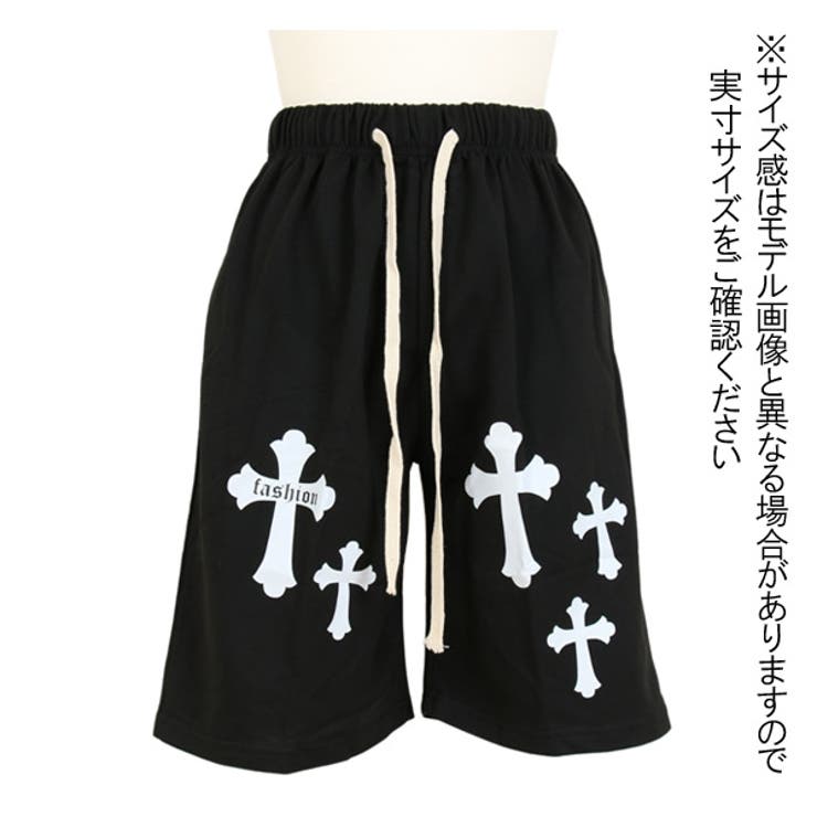 ボンテージハーフパンツ　パンク　ベルト　十字架　グランジ　装飾取り外し可能 デザインベルトボンテージショートパンツ– A AM STUDIO
