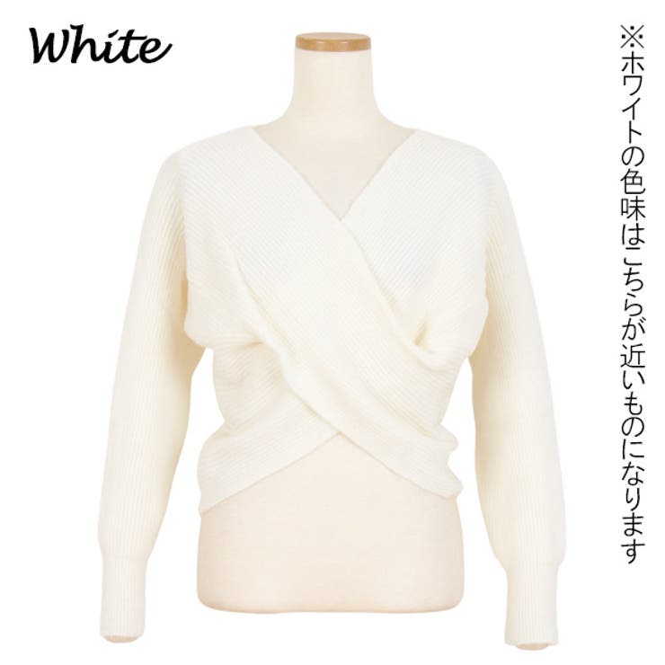 ニット クロスデザイン Vネック