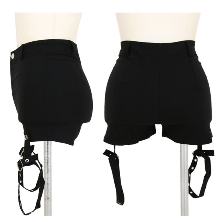 ショートパンツ ガーターベルト付き ストレッチ