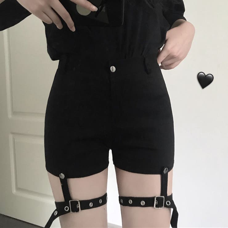 ショートパンツ ガーターベルト付き ストレッチ[品番