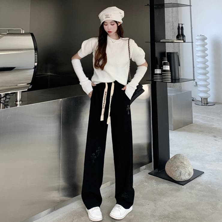 ワイドパンツ クロスモチーフ ロゴ紐 | Decorative  | 詳細画像10 