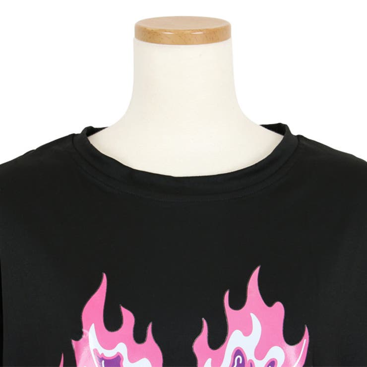 【最安値に挑戦】 Tシャツ ロゴプリント[品番：DCTW0004001 メラメラハート Mサイズ