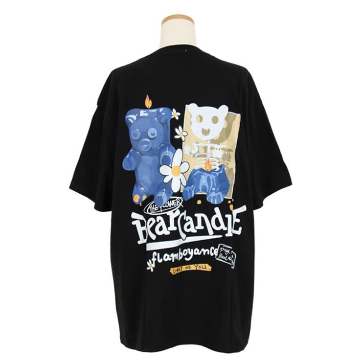 Tシャツ BEARキャンドル バックプリント[品番：DCTW0004024