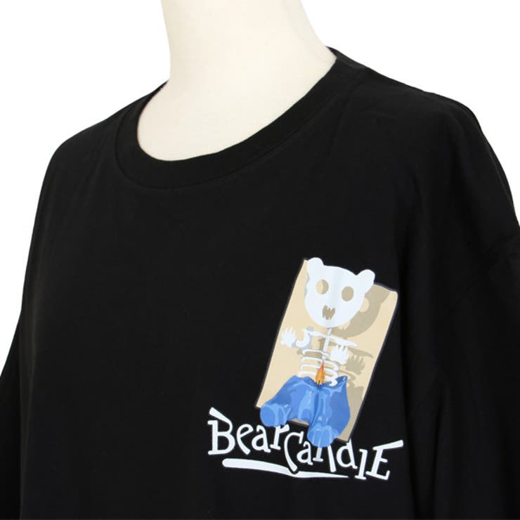 Tシャツ BEARキャンドル バックプリント[品番：DCTW0004024