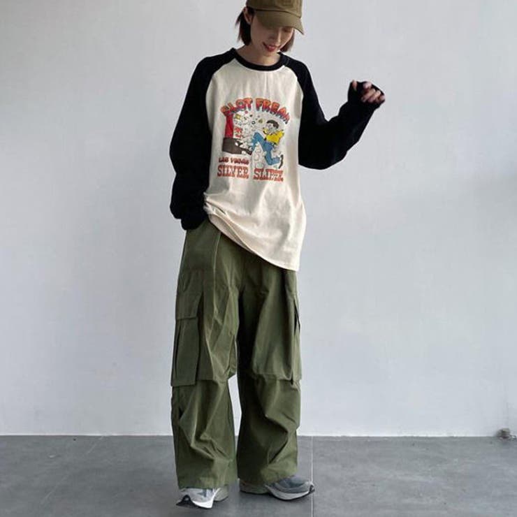 カーゴパンツ アースカラー ワイドパンツ[品番：DCTW0004101