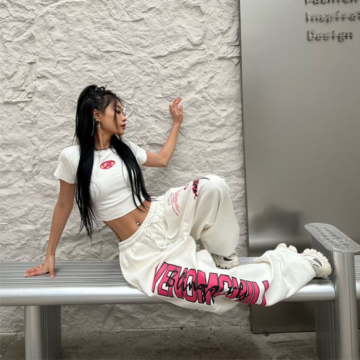 ワイドパンツ ジャージパンツ ロゴプリント[品番：DCTW0004324