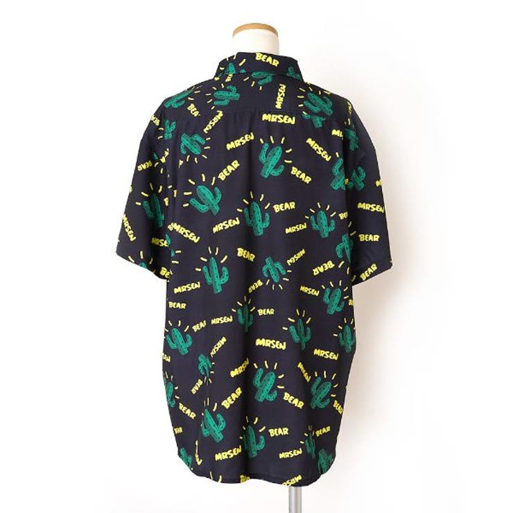 柄シャツ サボテン柄 ビッグシルエット[品番：DCTW0003146