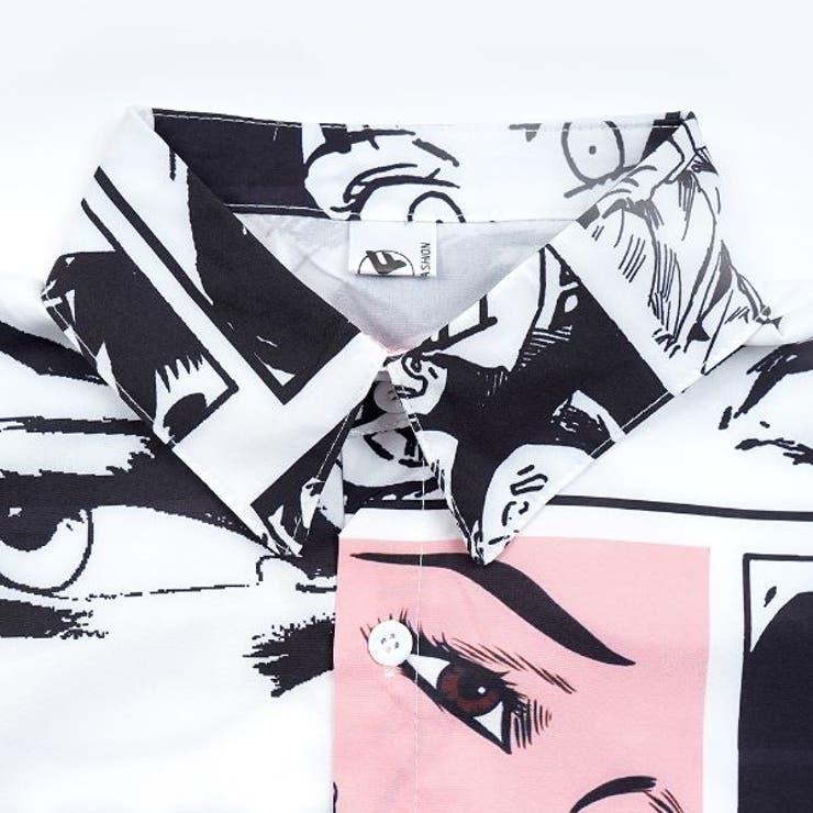 柄シャツ コミック柄 アメコミ風[品番：DCTW0003231