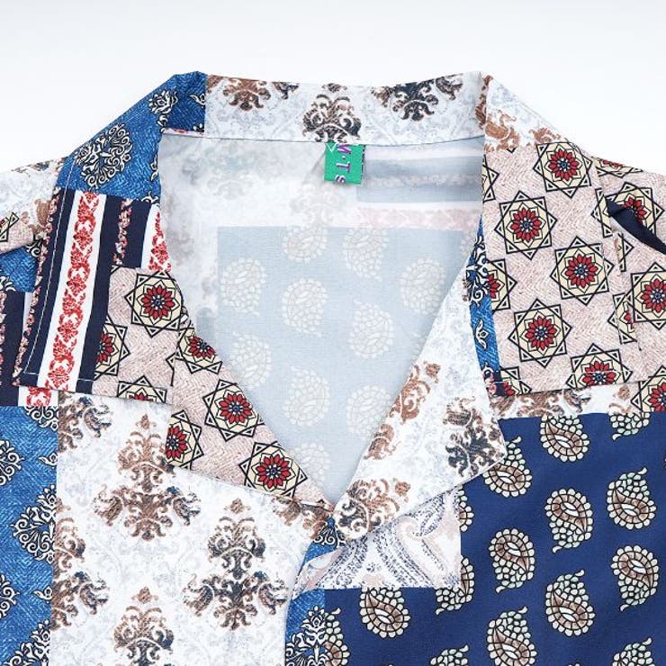 柄シャツ パッチワーク風 ビッグシルエット[品番：DCTW0003237]｜Decorative  （デコラティブ）のレディースファッション通販｜SHOPLIST（ショップリスト）