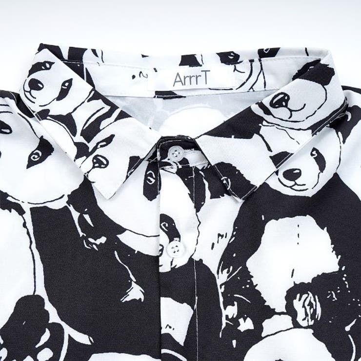 柄シャツ パンダ柄 ショート丈[品番：DCTW0003289]｜Decorative
