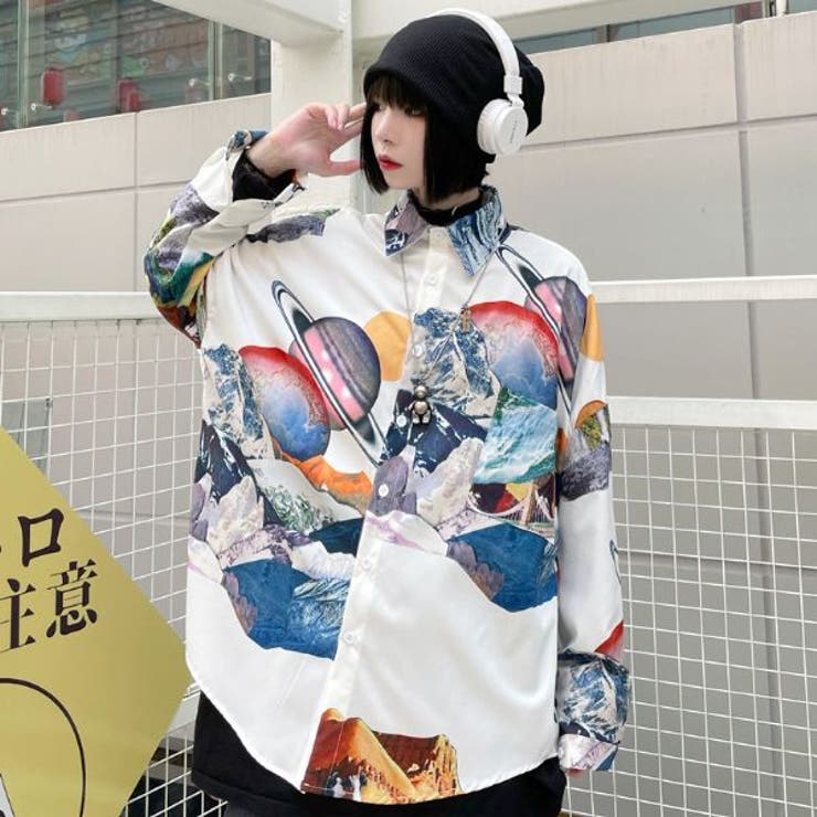 驚きの価格 柄シャツ 惑星 地球[品番：DCTW0003277]｜Decorative トップス