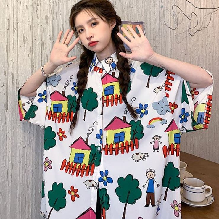 柄シャツ Kids風 イラスト 品番 Dctw Decorative デコラティブ のレディースファッション通販 毎日送料無料 Shoplist ショップリスト