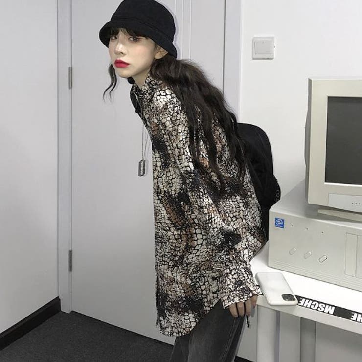 柄シャツ クロコダイル柄 ワニ柄[品番：DCTW0003346