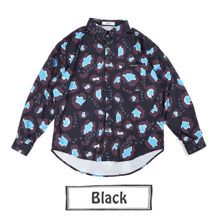 柄シャツ アメーバ柄 ビッグシルエット[品番:DCTW0003442 柄シャツ アメーバ柄 ビッグシルエット[品番:DCTW0003442