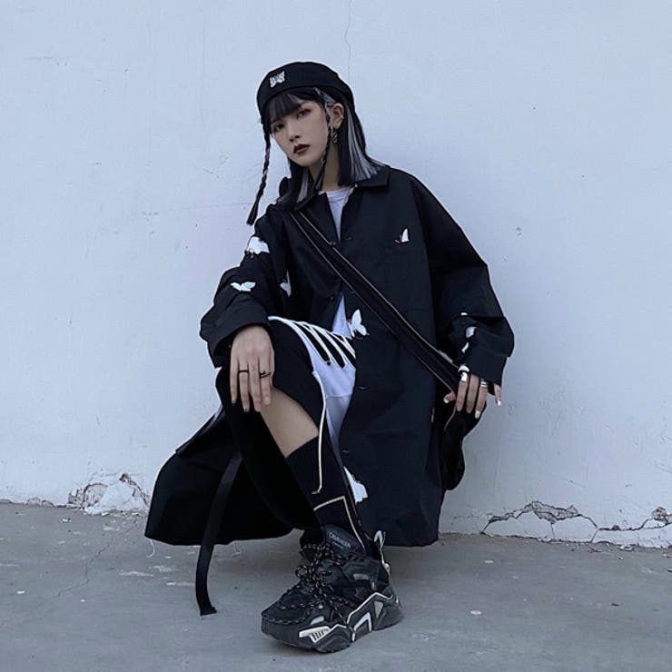 柄シャツ バタフライ柄 2WAYシャツ[品番：DCTW0003554]｜Decorative