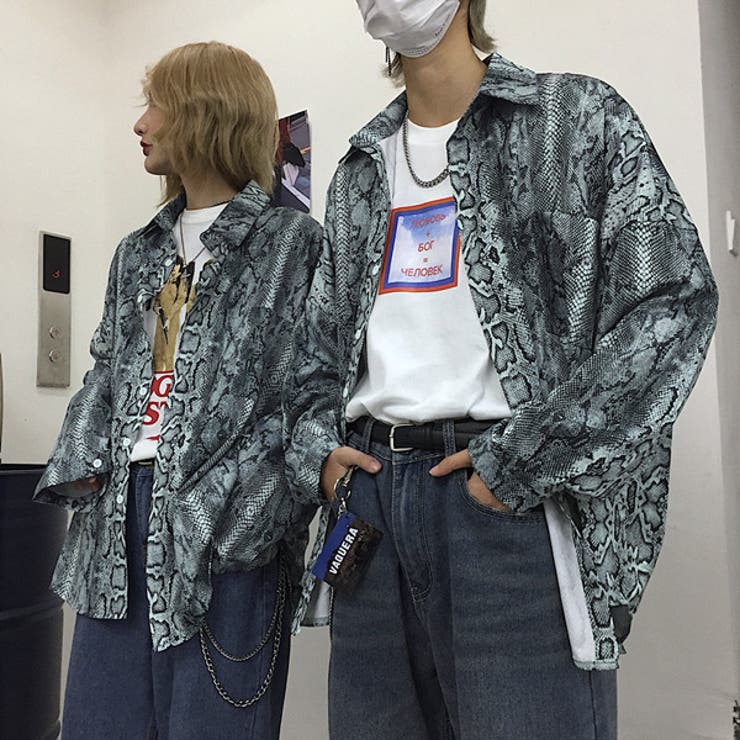 ヘビ柄 長袖トップス サイズ1 柄シャツ パイソン柄 ヘビ柄 プリント 長袖 シャツ トップス