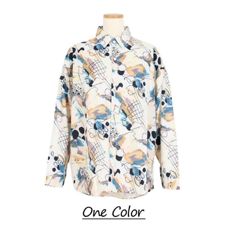 【超安い】 柄シャツ レトロ アート[品番：DCTW0003589]｜Decorative トップス