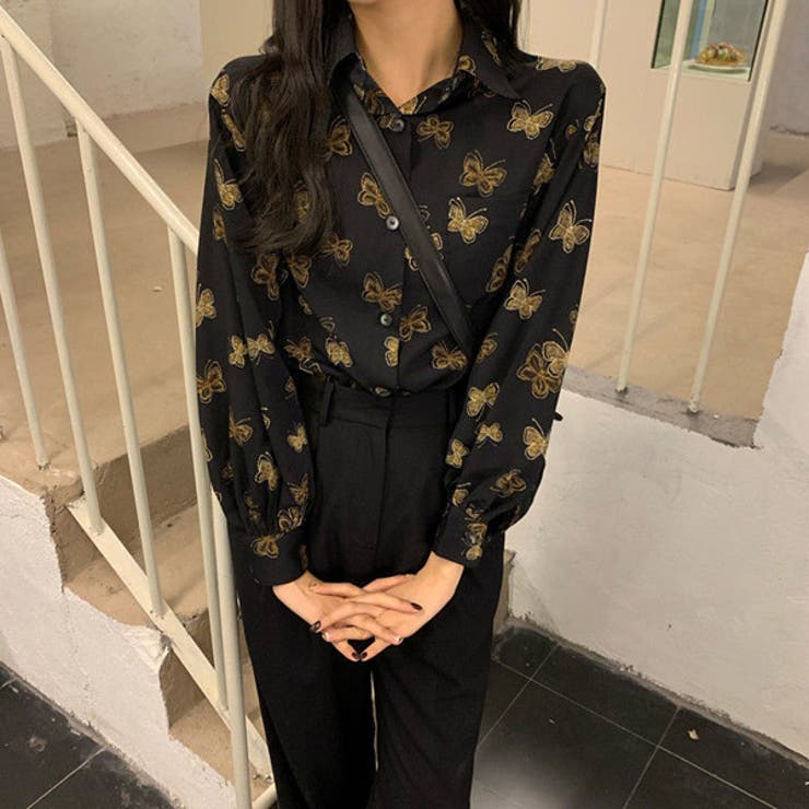 柄シャツ バタフライ柄 蝶々柄 | Decorative  | 詳細画像7 