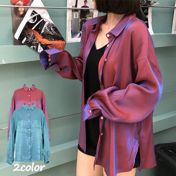 カラーシャツ 光沢 長袖シャツ | Decorative  | 詳細画像1 