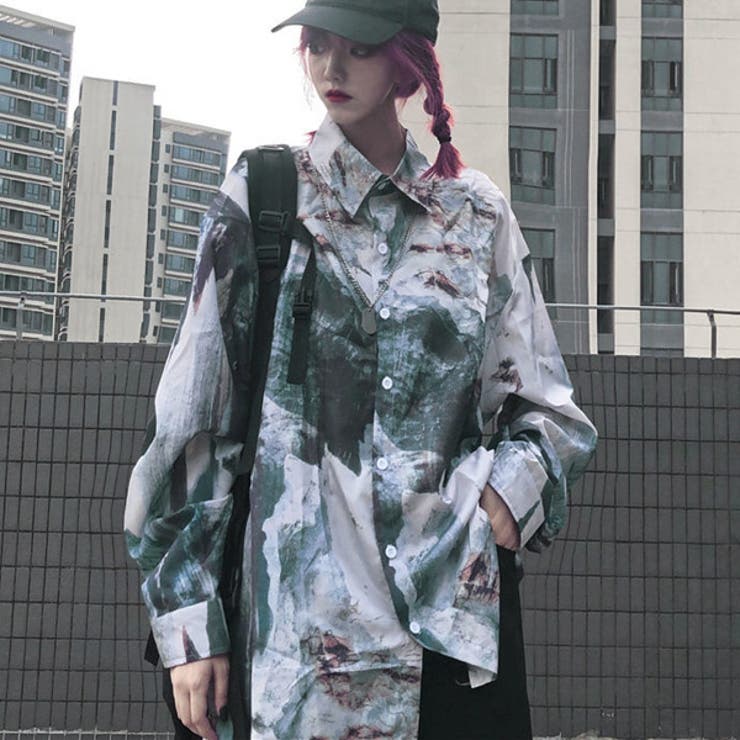 独特な 【送料無料】 柄シャツ アート アースカラー[品番：DCTW0003914]｜Decorative ライト・ランタン