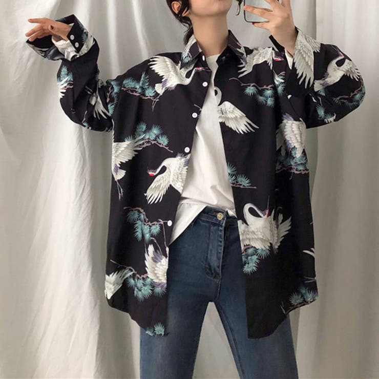 柄シャツ 鶴柄 和柄 | Decorative  | 詳細画像6 