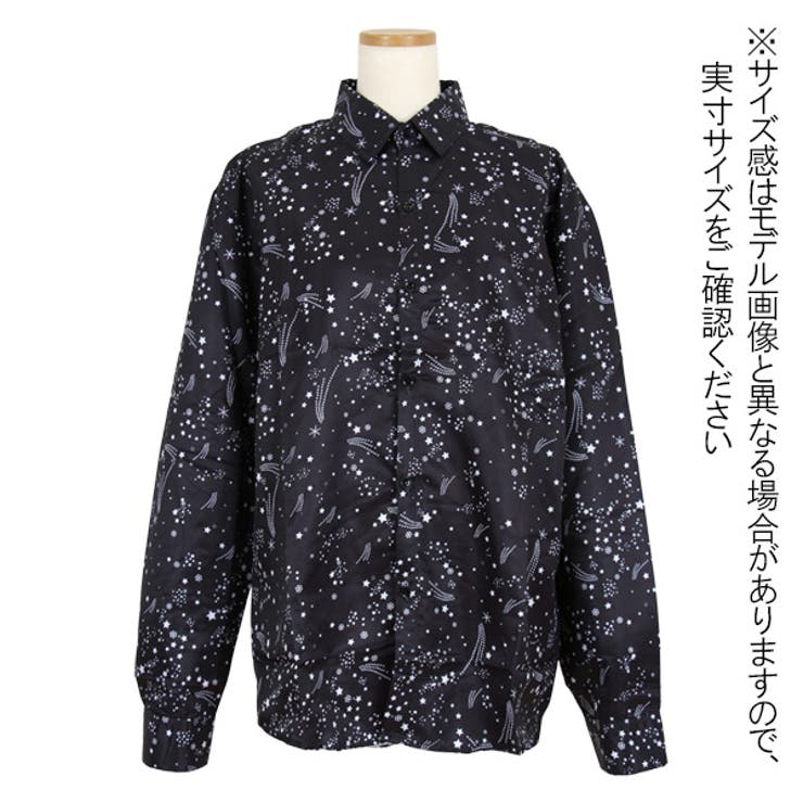 DECEMBER MAY ストライプ 星柄 シャツ S 柄シャツ 星柄 星座柄[品番：DCTW0003910]｜Decorative