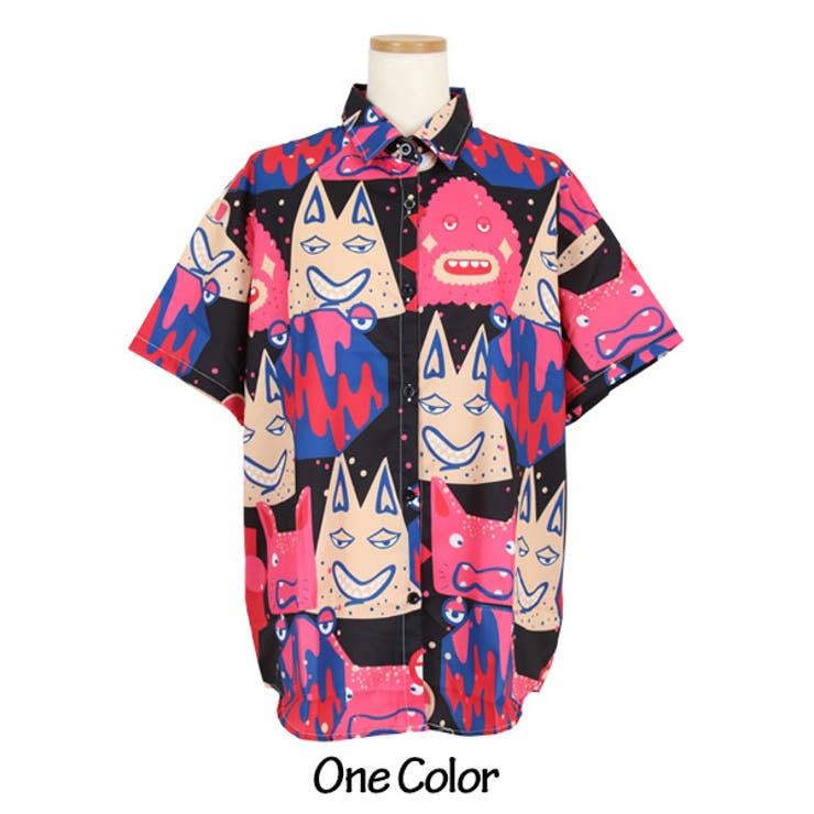 柄シャツ POPキャラクター 総柄[品番：DCTW0004008]｜Decorative