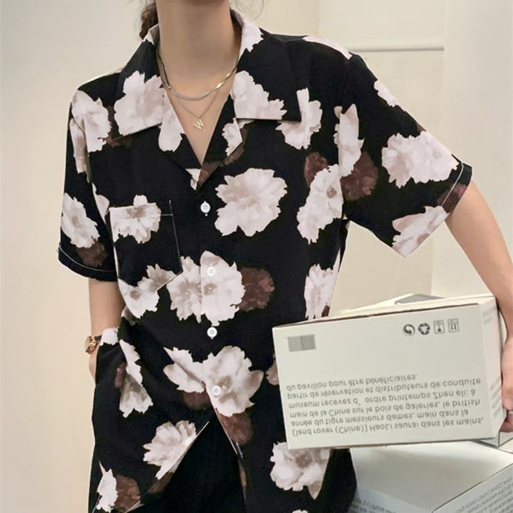 柄シャツ フラワー柄 セピアカラー | Decorative  | 詳細画像1 